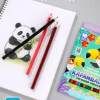 Цветные карандаши 18 цветов ZOO, пластиковые, шестигранные