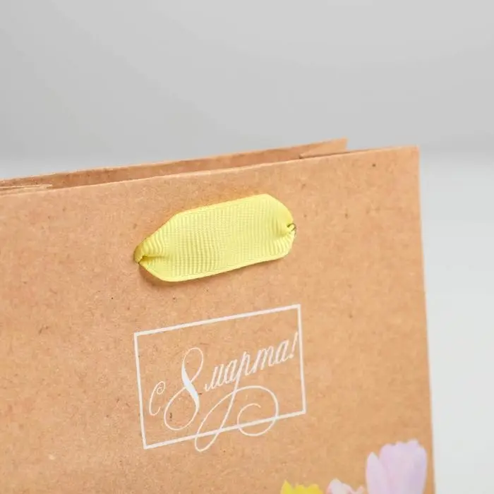 Пакет подарочный вертикальный крафтовый, упаковка, «Цветочная вереница», S 12 х 15 х 5.5 см Пакет подарочный вертикальный крафтовый, упаковка, «Цветочная вереница», S 12 х 15 х 5.5 см