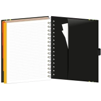 Бизнес-тетрадь Ambition 5,А5,150л,148х205,5разд,клет+лин,сер полос,0005