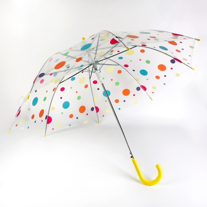 Зонт - трость полуавтоматический «Круг», 8 спиц, R = 45/53 см, D = 106 см, разноцветный Зонт - трость полуавтоматический «Круг», 8 спиц, R = 45/53 см, D = 106 см, разноцветный