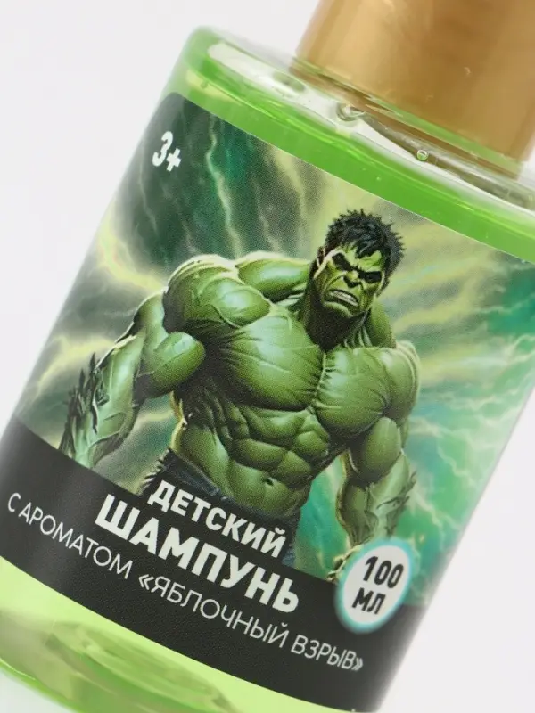 Шампунь детский, аромат яблочный взрыв, 100 мл, Супергерой Шампунь детский, аромат яблочный взрыв, 100 мл, Супергерой