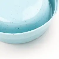 Миска двойная, 2&times;160 мл, 24&times;13&times;4.5 см, на пластиковом основании, металл, голубая