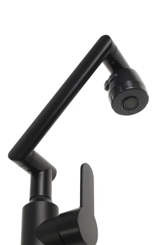 Смеситель для кухни ZEIN Z3705, регулируемый излив высотой 25 см, аэратор 2 режима, черный