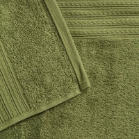 Набор полотенец махровых Luscan/бордюр 400г/м2, 70х140 оливков, 5 шт/уп