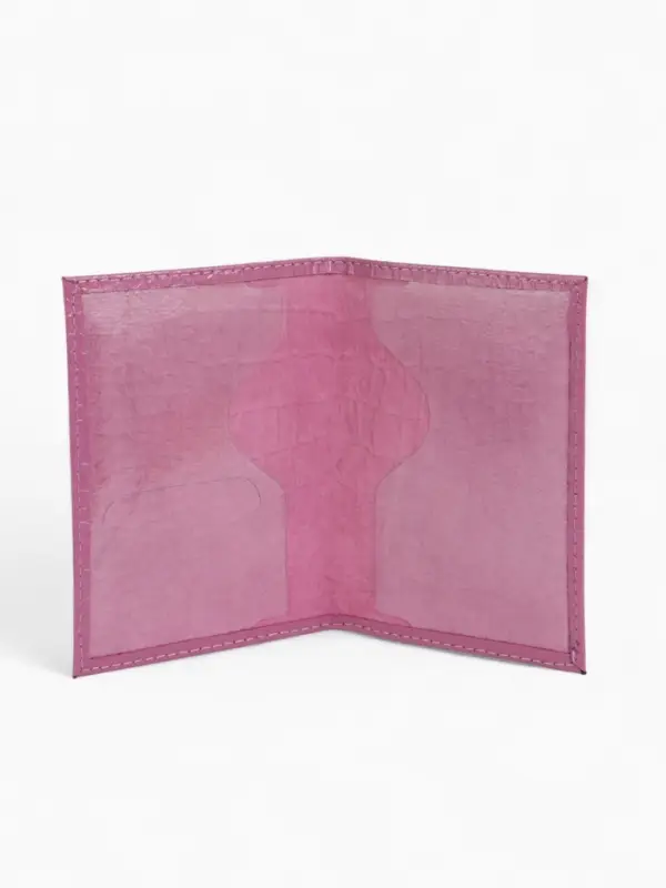 Обложка для паспорта, натуральная кожа, тиснение фольгой, сиреневая
