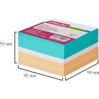 Блок для записей ATTACHE на склейке 9х9х5 цветной блок 80г