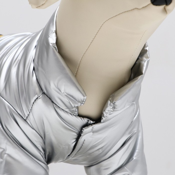 Куртка для собак  Куртка для собак "Космонавт", размер 16, чёрно-серебряная (ДС 40, ОШ 34, ОГ 48 см)