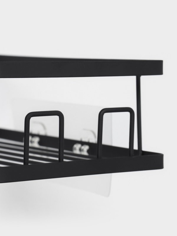 Набор угловых полок для ванной, 2 шт, цвет черный Набор угловых полок для ванной, 2 шт, цвет черный