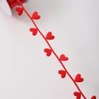 Лента фигурная &laquo;Сердечки&raquo;, 25 мм, 9.1 м&plusmn;0.5 м, красная