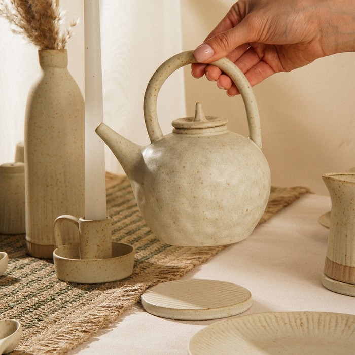 Чайник заварочный керамический SL Home «Виенто», 650 мл, 15×12×16,5 см, цвет бежевый Чайник заварочный керамический SL Home «Виенто», 650 мл, 15×12×16,5 см, цвет бежевый