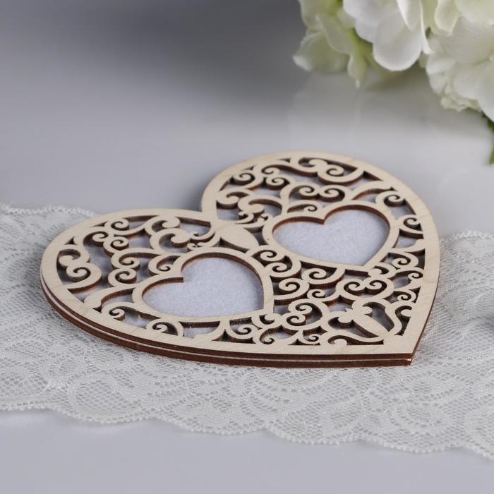 Подставка под кольца Подставка под кольца "Сердце", белая, 16,5х16,5 см