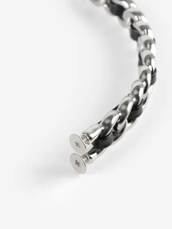 Ручка для сумки, металлическая, с винтами для крепления, 12.8&times;6.5 см, цвет серебряный, чёрный