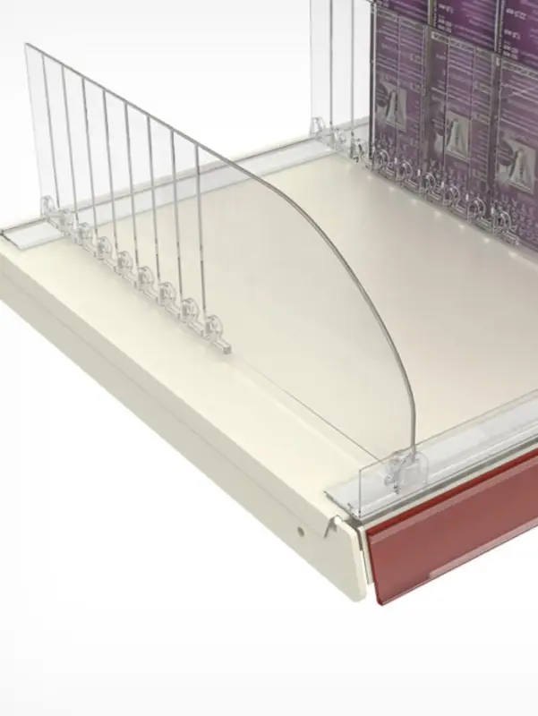 Ограничитель передний пластиковый самоклеящийся с Т-профилем, 1000&times;32&times;30 мм, прозрачный