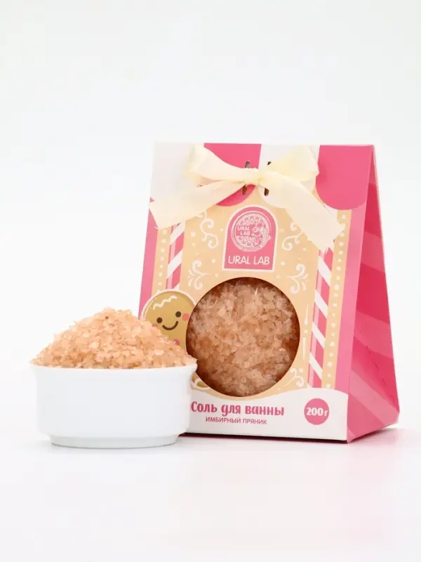 Соль для ванны, 200 гр, аромат имбирный пряник, URAL LAB Соль для ванны, 200 гр, аромат имбирный пряник, URAL LAB