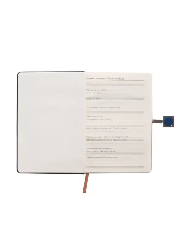 Ежедневник недатированный формат А5, с хлястиком, 96л, линия, пвх, Черный