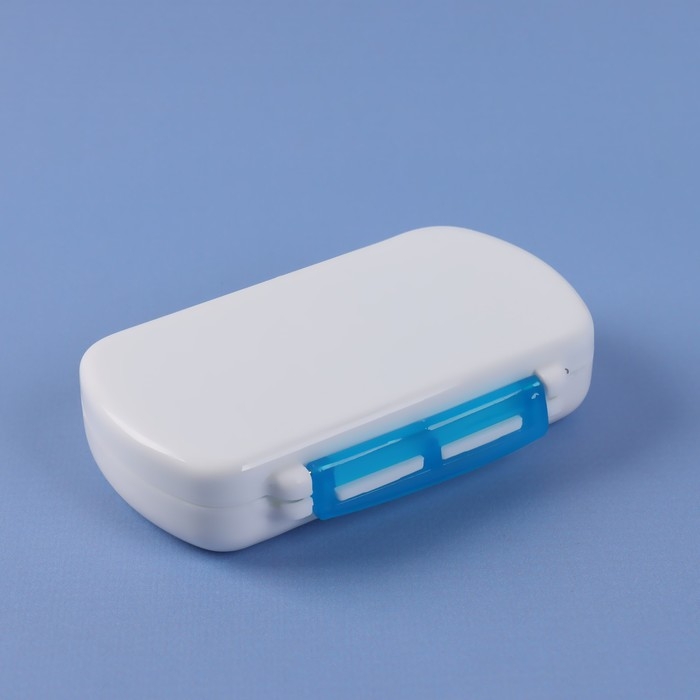 Таблетница, 12 × 7,5 × 2,8 см, 6 секций, цвет белый/МИКС Таблетница, 12 × 7,5 × 2,8 см, 6 секций, цвет белый/МИКС