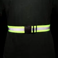 Пояс светоотражающий, эластичный, с фастексом, 57 - 101 см &times; 4.5 см, зелёный