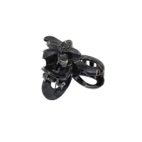 Крабик для волос &laquo;Классик&raquo; цветок петельки, 7&times;4.5 см, чёрно-золотой