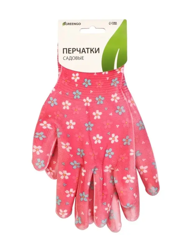 Перчатки нейлоновые, с ПВХ обливом, размер 8, МИКС, &laquo;Цветы&raquo;, Greengo