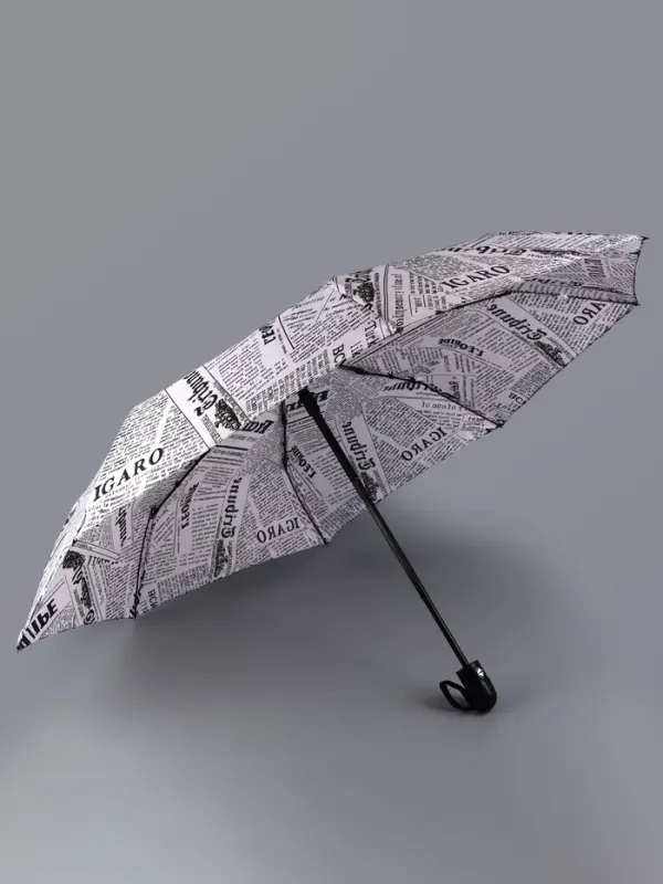 Зонт автоматический &laquo;Надписи&raquo;, эпонж, 3 сложения, 8 спиц, R=48/55 см, d=96 см, МИКС