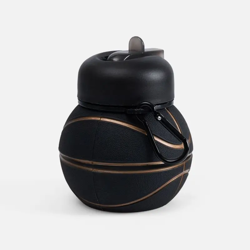 Складная бутылка для воды Basketball Flex, черная Складная бутылка для воды Basketball Flex, черная