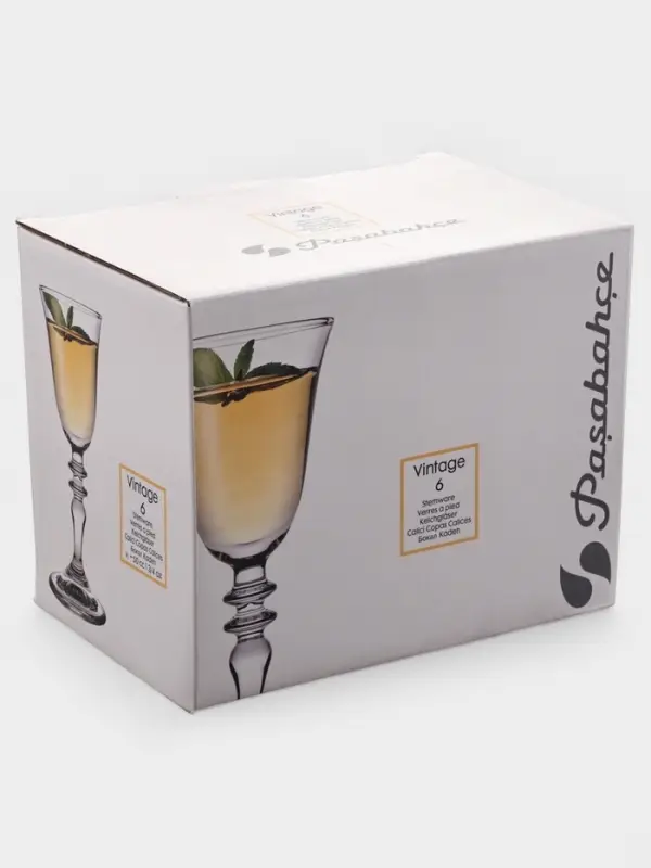 Набор рюмок Paşabah&ccedil;e Vintage, 50 мл, стекло, прозрачные, 6 шт.