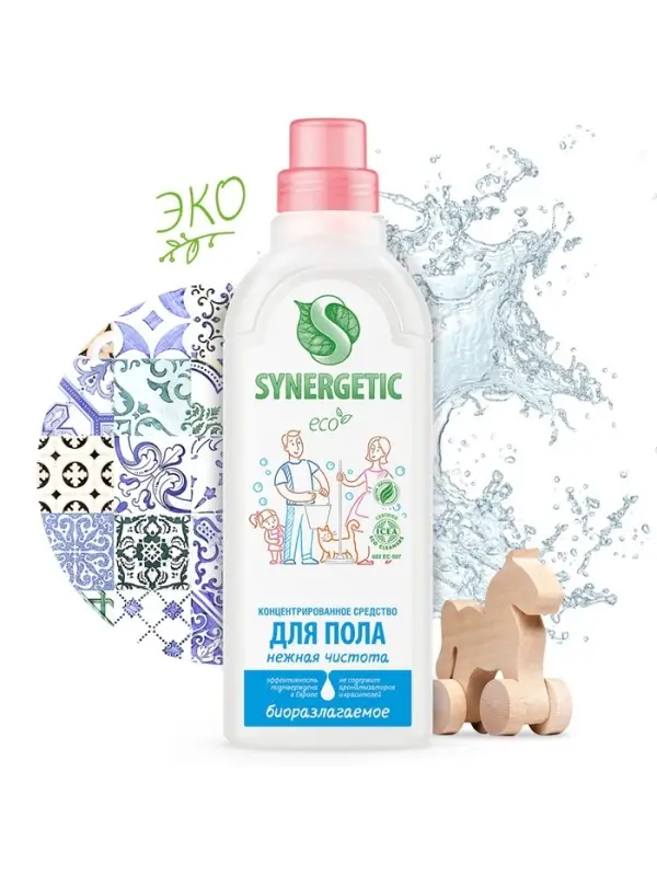 Средство для мытья пола Synergetic &laquo;Нежная чистота&raquo;, биоразлагаемое, концентрированное, 750 мл
