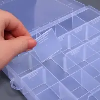 Органайзер для хранения мелочей, передвижные ячейки, 20 ячеек, 20.8&times;17.5&times;4 см, прозрачный