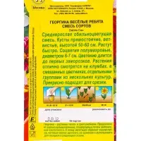 Семена цветов Георгина «Весёлые ребята», смесь сортов,0.6 г Семена цветов Георгина «Весёлые ребята», смесь сортов,0.6 г