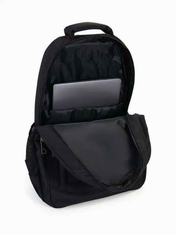 Рюкзак молодёжный, 2 отдела на молнии, 4 кармана, 37&times;17&times;54 см, чёрный