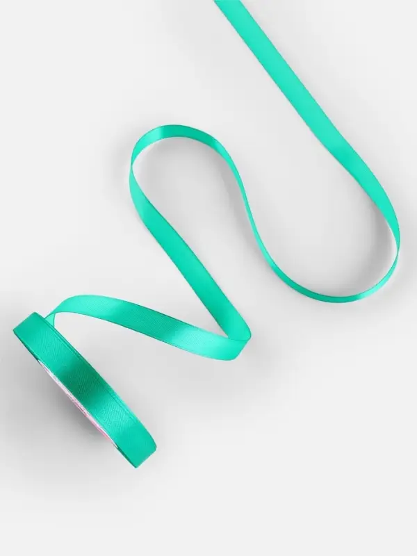 Лента атласная, 12 мм, 23±1 м, бирюзовая №54 Лента атласная, 12 мм, 23±1 м, бирюзовая №54