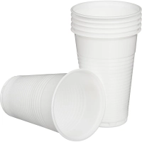 Стакан одноразовый 200мл белый для хол/гор., эконом, КОМУС ПП 100шт/уп