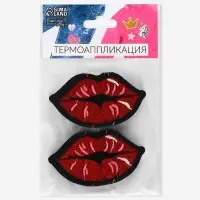 Термоаппликация «Губы», 6.9×3.9 см, красная