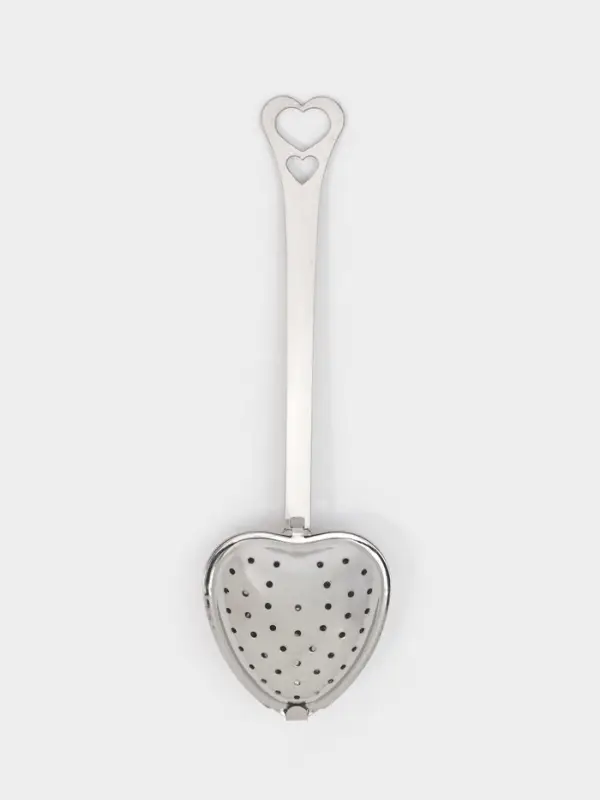 Ситечко для чая Доляна &laquo;Сердце&raquo;, 14.5&times;4 см, нержавеющая сталь, серебристое