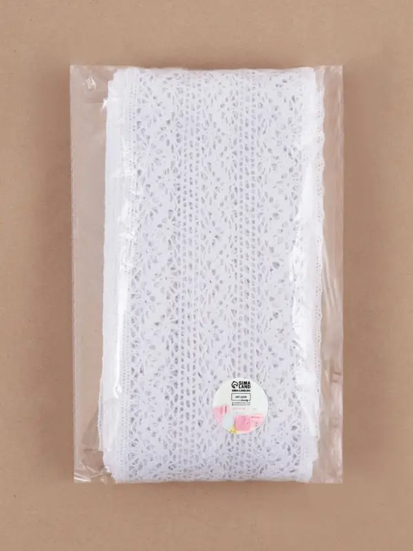 Кружево вязаное, 115 мм &times; 10 &plusmn; 1 м, цвет белый