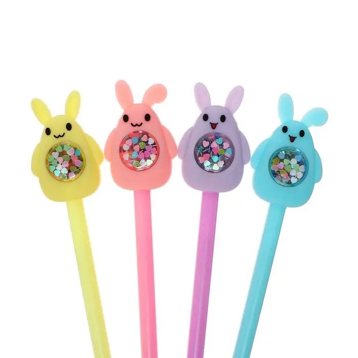 Ручка - прикол гелевая Calligrata «Блеск-Зайчик», МИКС Ручка - прикол гелевая Calligrata «Блеск-Зайчик», МИКС