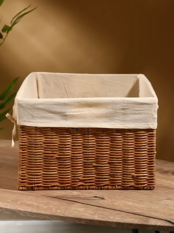 Корзинка прямоугольная с тканевым подкладом, 44×30×20 см, ротанг Корзинка прямоугольная с тканевым подкладом, 44×30×20 см, ротанг