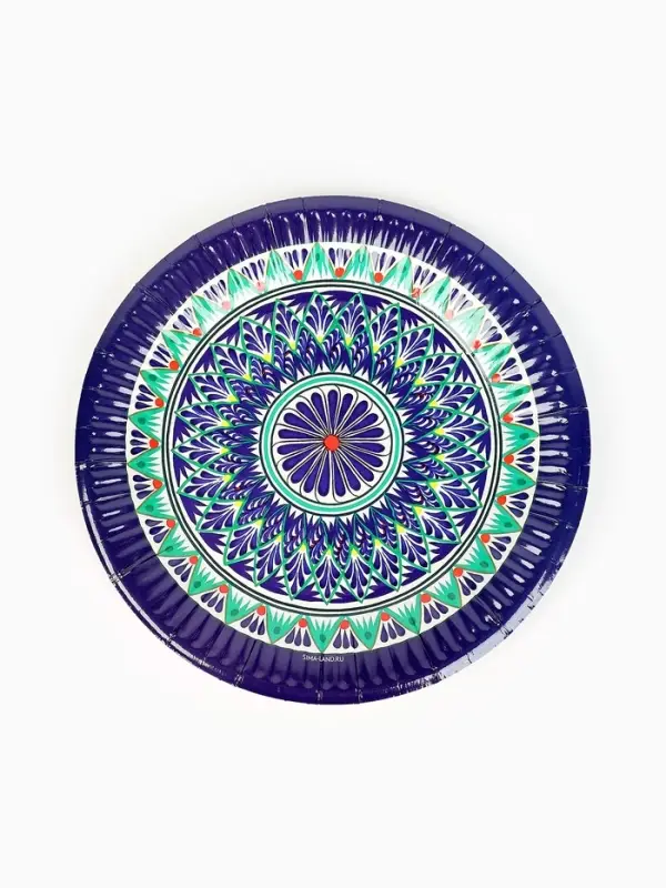 Тарелка одноразовая бумажная «Узбекская», 18 см