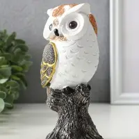 Фигурка полистоун &laquo;Мудрая сова Мадлен&raquo;, белая с золотом, 15&times;7.5&times;8 см