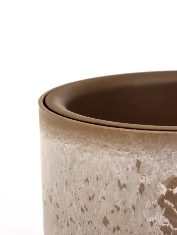 Кашпо со вставкой 1 л d15 см h14см МИКРИТ бежевый слайн