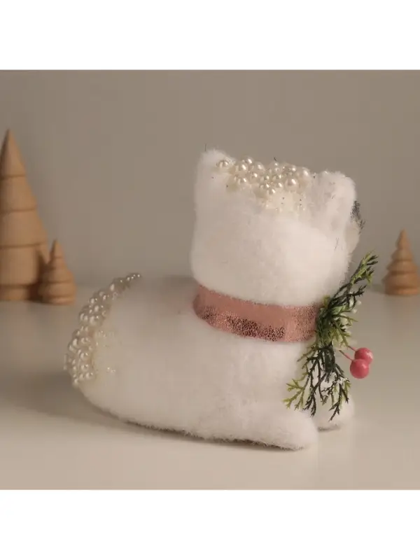 Фигурка &laquo;Белая лисичка в бусинках&raquo;, 15&times;17&times;13 см