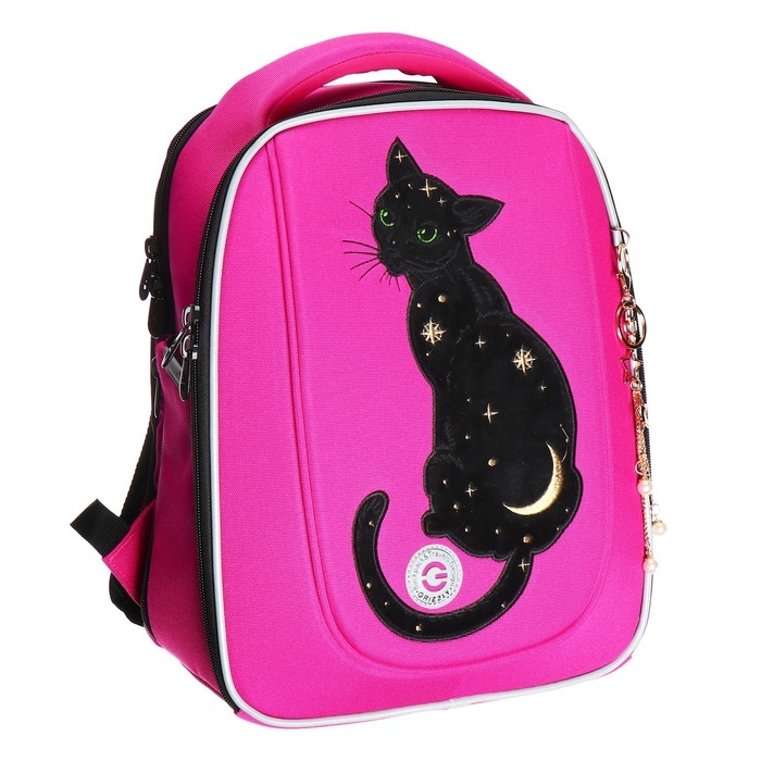 Ранец каркасный, 36 х 29 х 18 см, Grizzly, + брелок, плюшевый, фуксия Ранец каркасный, 36 х 29 х 18 см, Grizzly, + брелок, плюшевый, фуксия