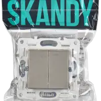 SKANDY Выключатель 2-клавишный 10А SK-V04Sh шампань IEK