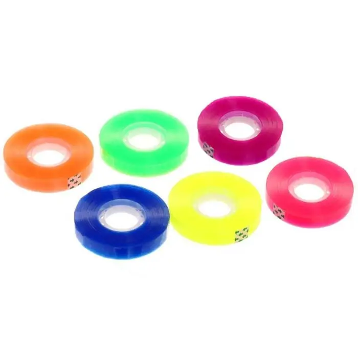 Клейкая лента цветная 12 мм х 66 м., МИКС Клейкая лента цветная 12 мм х 66 м., МИКС