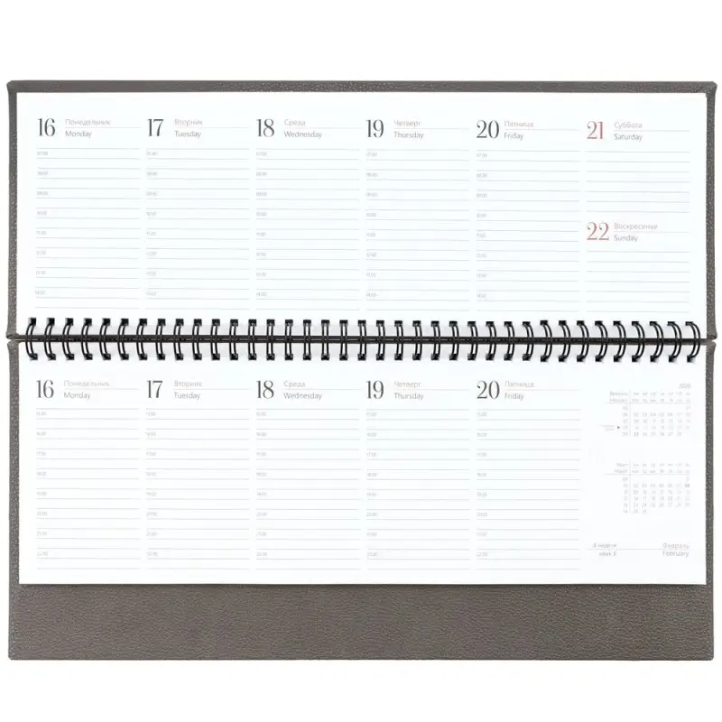 Планинг Sagrin, датированный, серый