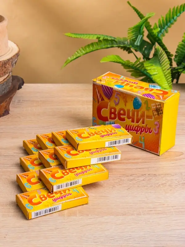 Свеча цифра "6" 8х3,75х1 см