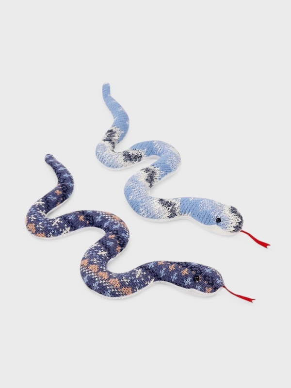 Мягкая игрушка "Змея" с зимними узорами, 36 см, цвет МИКС