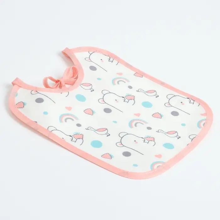 Набор детских слюнявчиков Крошка Я, 4 шт. + подарок, 20&times;17 см, цвет розовый, серый