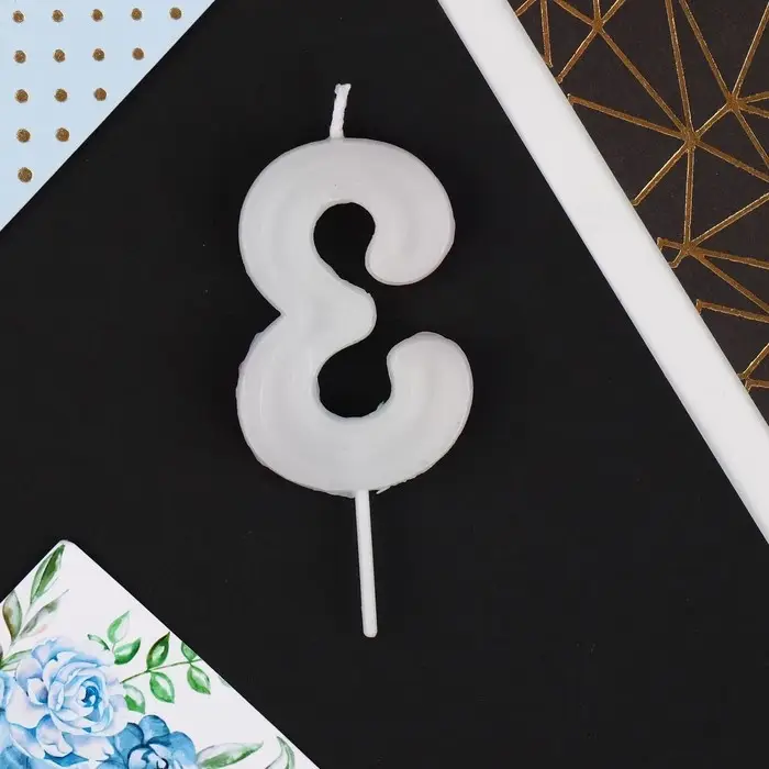 Свеча для торта, цифра &laquo;3&raquo;, разноцветная, 5,5 х 8 см.