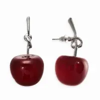 Серьги "Вишня" узел, цвет бордовый в серебре Серьги "Вишня" узел, цвет бордовый в серебре